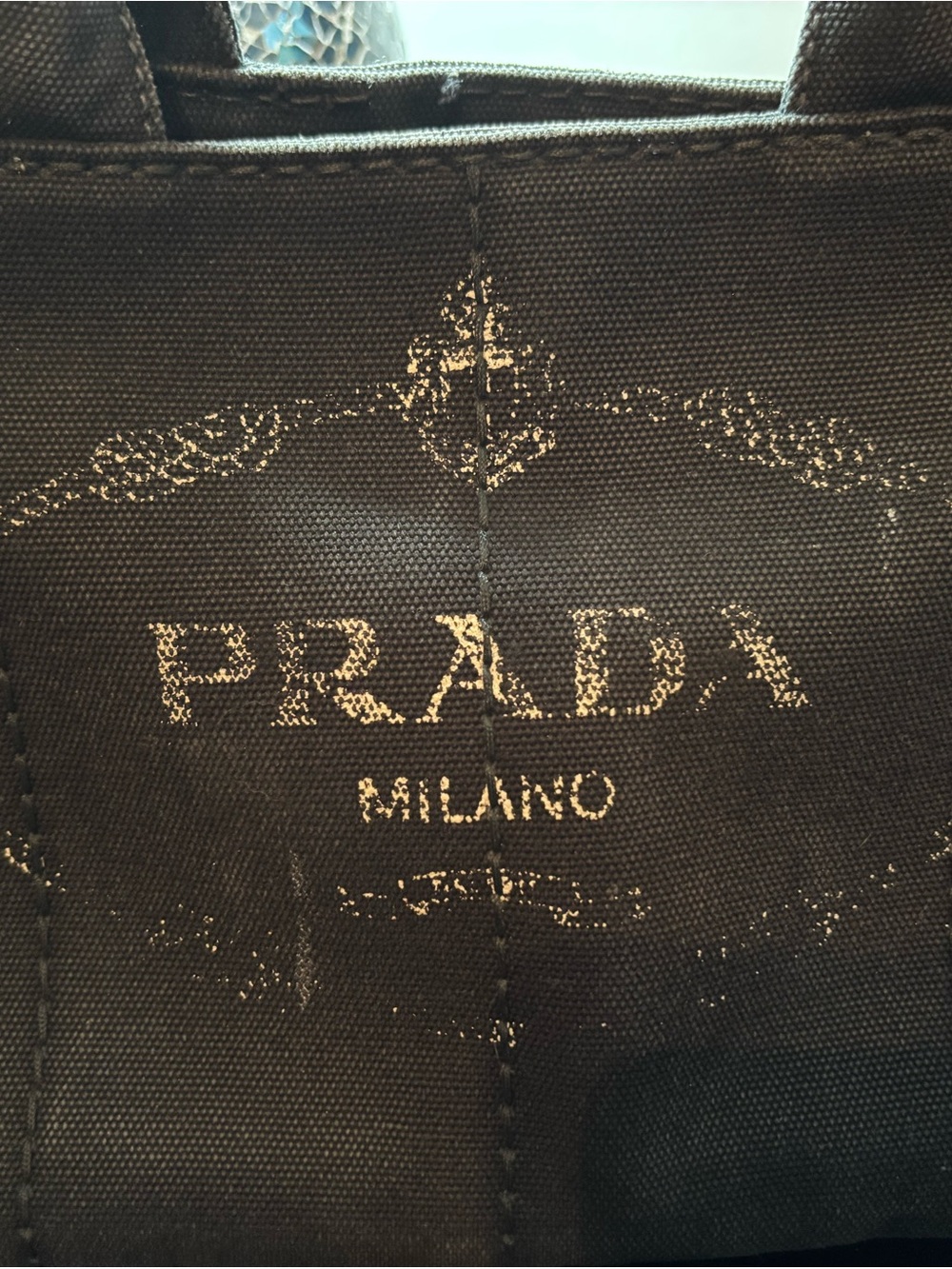 Authentic Prada Black Canapa Canvas Small Tote Bag - Picture 2 of 16